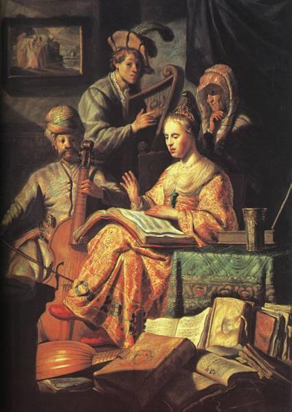 REMBRANDT Harmenszoon van Rijn The Music Party  dhd